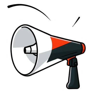 cartoon megaphone emitting sound sticker