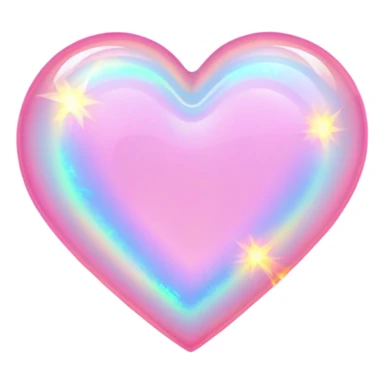 Pink heart cut opal with holographic fire effect and glowing flashes of color sticker