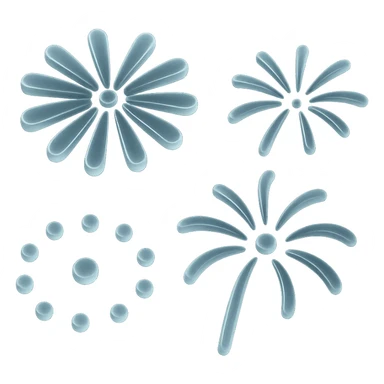 matte glass style fireworks with soft glow and transparency sticker