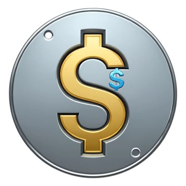 $ dollar metal symbol sticker
