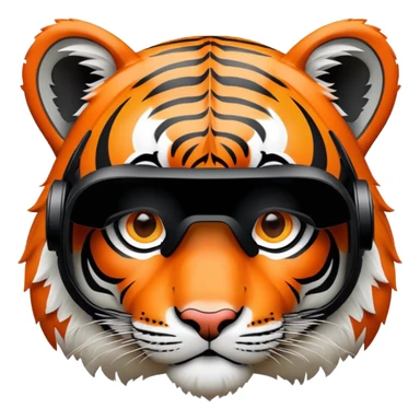 tiger face wearing VR headset for Twitch emote sticker