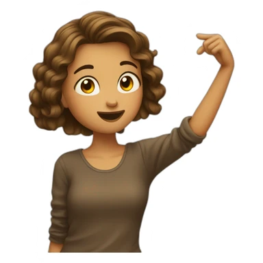 Fille brun qui fait un dab sticker