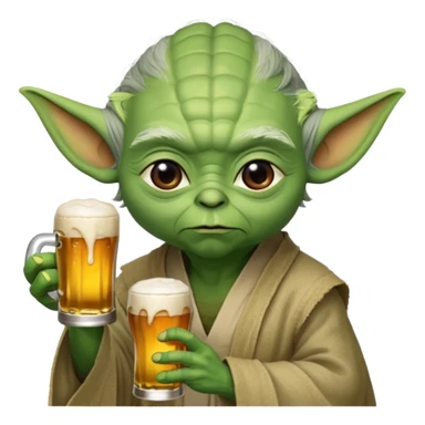 Yoda une bière à la main sticker