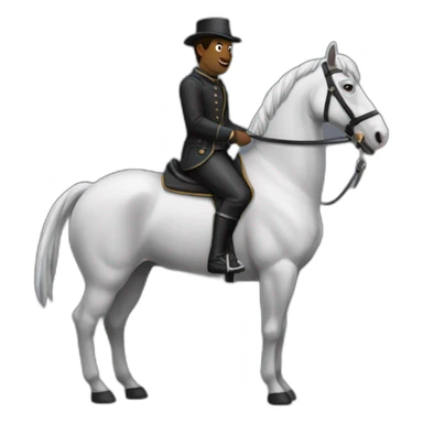 Homme noir qui chevauche un hippopotame sticker