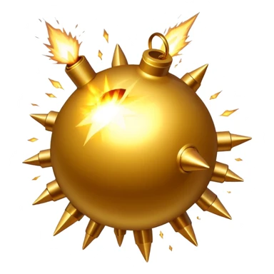 Golden bomb exploding sticker