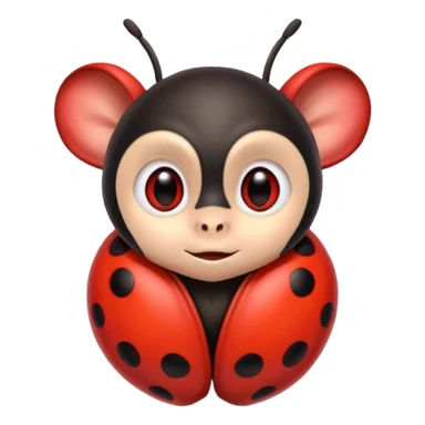 Create a mix of a ladybug and a monkey, Make it cute. Be sure it’s a ladybug with monkey ears sticker