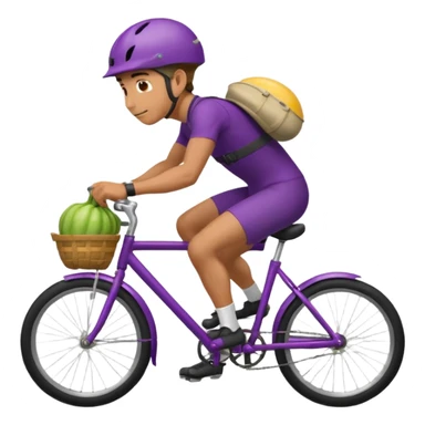 Guy riding eggplant as bicycle  sticker