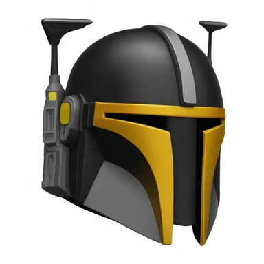 Mandalorian helmet black and yellow with antenna sticker