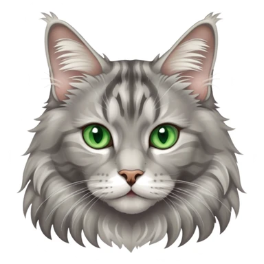 silver tabby maine coon cat with green eyes sticker