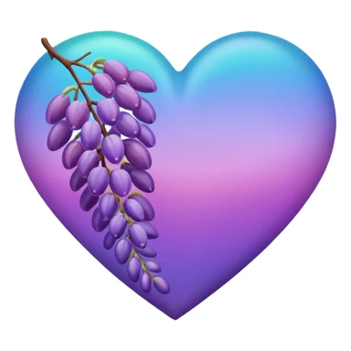 Wisteria and Malibu multicolor emoji heart sticker
