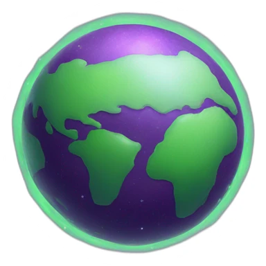 green planet with purple rings sticker