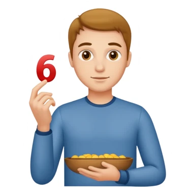 Homme tenant un 6 et un 7 sticker