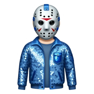 Jason Voorhees with blue grey sequin outfit  sticker
