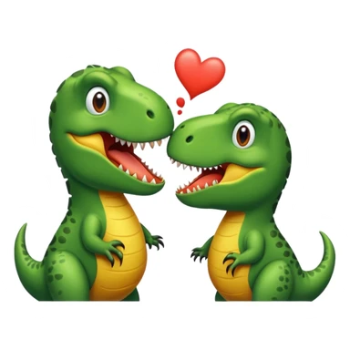 A bird kiss a trex sticker