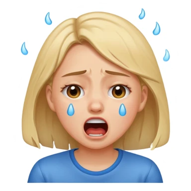 girl crying with shout sticker