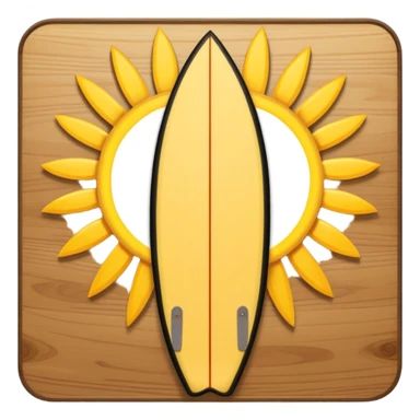 Surfboard with sun logo in the contre sticker