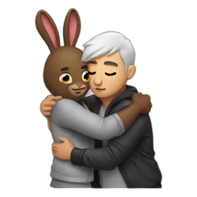 bad bunny hugging a black guy sticker