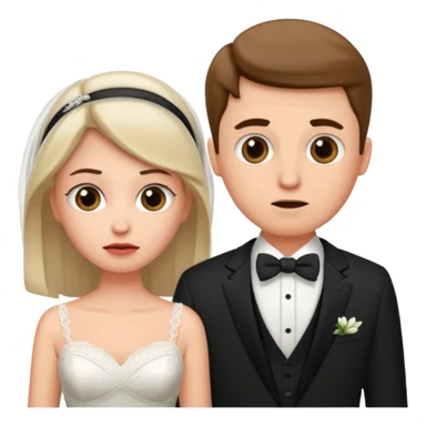 confused newlywed couple sticker