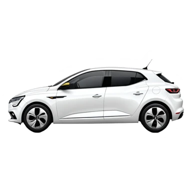 Renault Megane E-Tech electric car, side view, sleek design, white color sticker