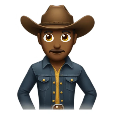 cowboy emoji with big eyes sticker