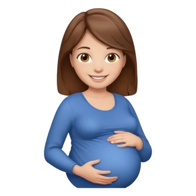 Una mamá embarazada de cabello  café  sticker