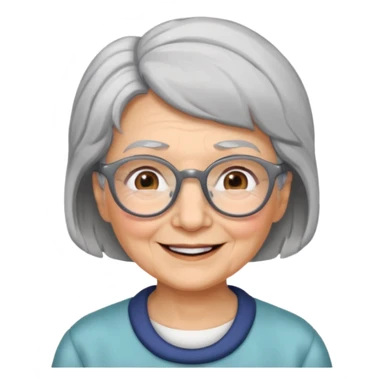 grandmother with glasses and gray hair, grizzle sticker
