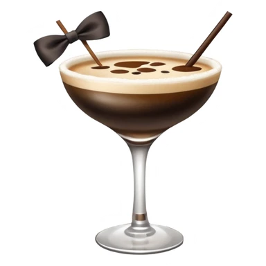 espresso martini with big Black Bow on martini  sticker
