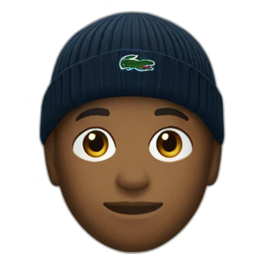 Black boy lacoste beanie with lacoste sticker