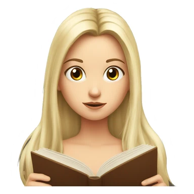 A white girl glaring at a book with long hairs sticker