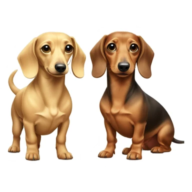 Blonde and brunette dachshund ￼dogs sticker