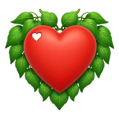 red heart with green vines growing around it sticker