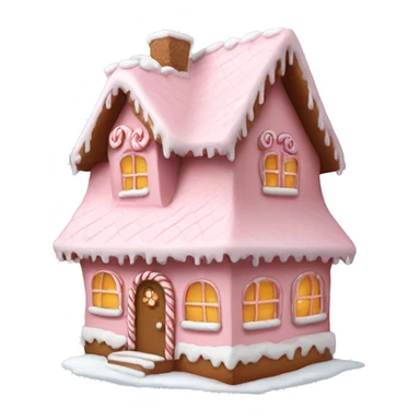 Cosy light pink gingerbread house  sticker