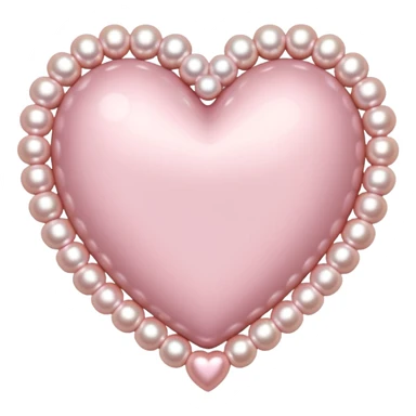 Pale pink heart with pale pink pearls around it  sticker