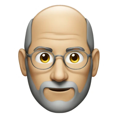 Steve jobs with a big loop sticker