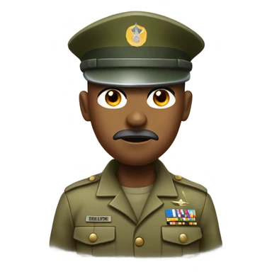 commanding drill sergeant character wearing a classic sergeant hat and a camouflage army shirt. The character should have an intense expression, exuding authority sticker