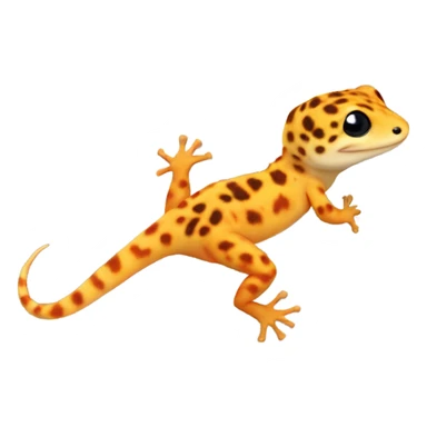 Orange leopard gecko emerges from egg sticker