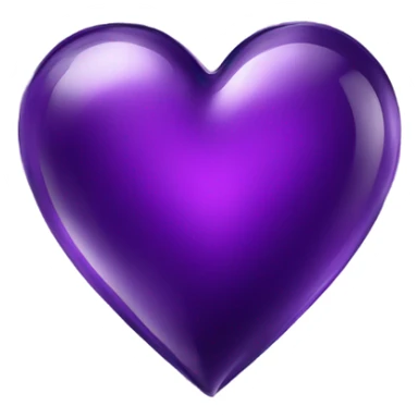 Shiny glass dark purple heart  sticker