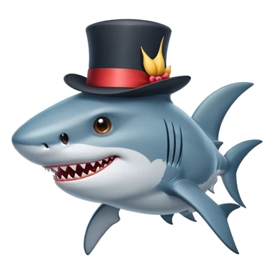 shark with tophat sticker
