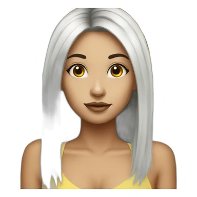 Sunflower white girl black hair sticker