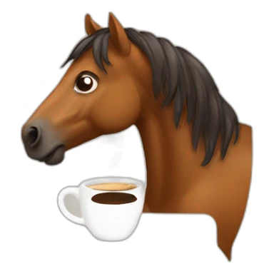 horse with coffee sticker