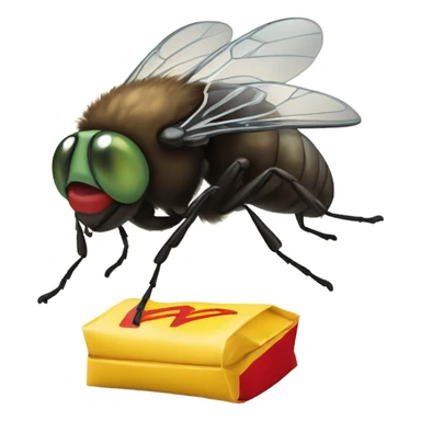 Fly with a McDonald's shirt on sticker