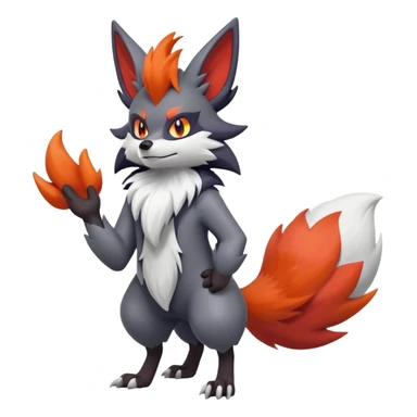 Braixen-Zoroark-hybrid-creature sticker