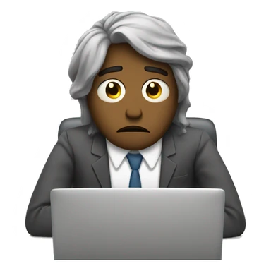 sleep-deprived sad office worker with coffee sticker