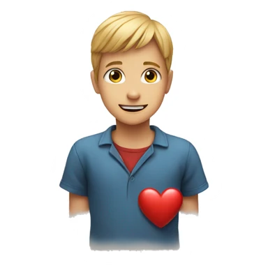 heart with boy in the middle of the hear sticker