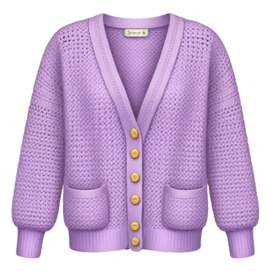 pastel muted purple crocheted cardigan sticker