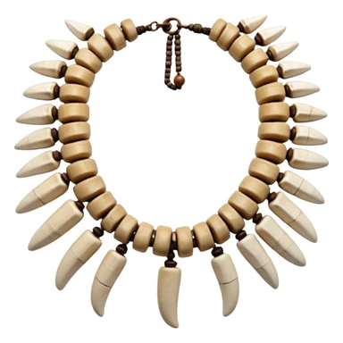 stone age necklace without human skeleton with elephant teeth and animal bones sticker