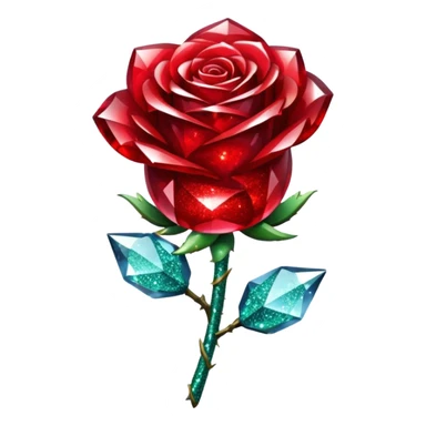 glitter red crystal rose sticker