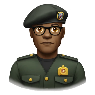 bald samuel l jackson serious wearing beret sticker