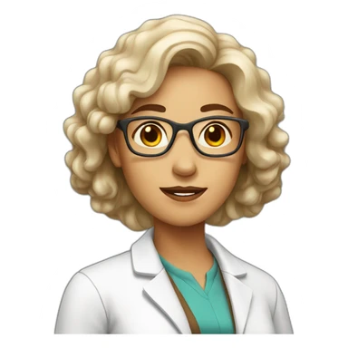 White brown Scientist woman  sticker