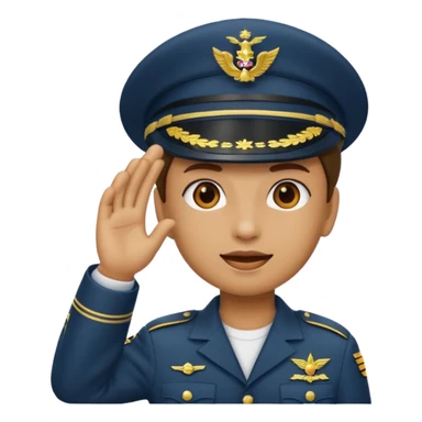 Emoji a la mitad saludo militar sticker